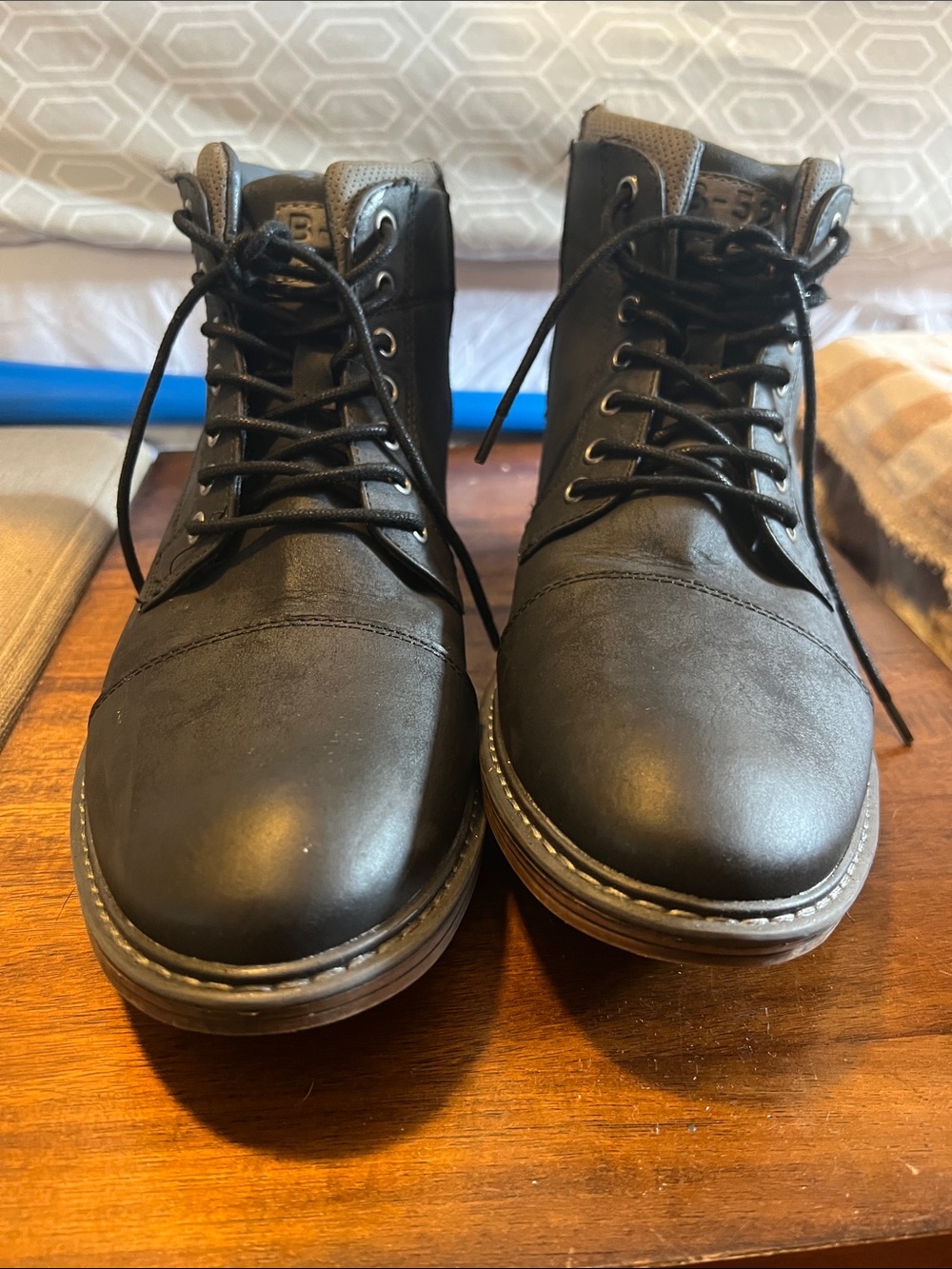 B-52 by Bull Boxer Size 12M Men's Black Leather Lace-Up Boots New never worn